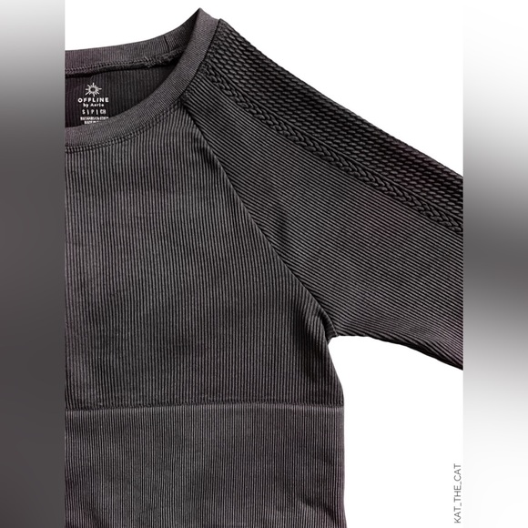 OFFLINE by Aerie Women's Crop Top with Cable Knit Detailed Sleeves - Picture 12 of 16